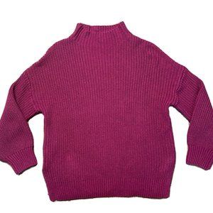 Cupcakes and Cashmere Mock Turtleneck Pink Oversized Sweater Sz S NWOT Cotton